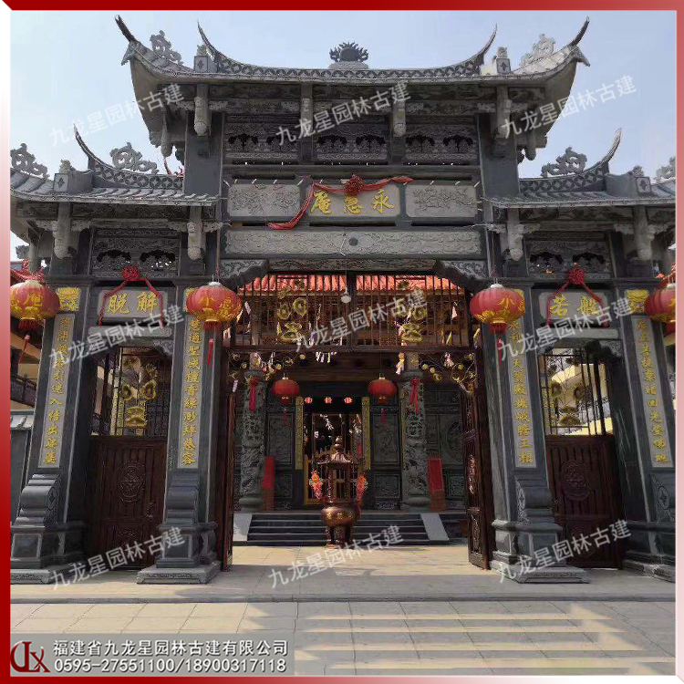 青石仿古石雕牌坊門(mén)樓圖片